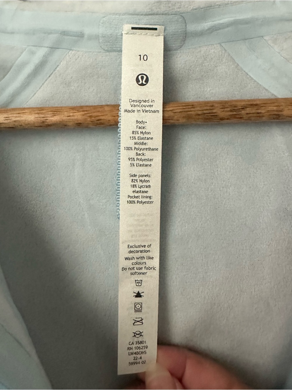 Lululemon Cross Chill Jacket Powder Blue Size 10 - Picture 5 of 9